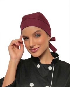 2 Toucas Unissex Chef Bandana Palermo Bordo