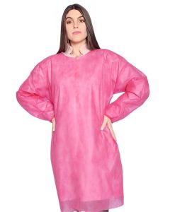 Avental Descartável Pink Manga Longa 40 g com 5 unidades