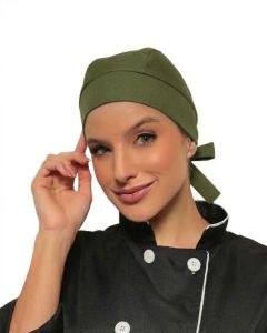 2 Toucas Unissex Chef Bandana Palermo Verde Musgo
