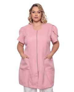 Jaleco Manga Curta Aurora Plus Size Nude