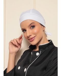 2 Toucas Unissex Chef Bandana Palermo Branca
