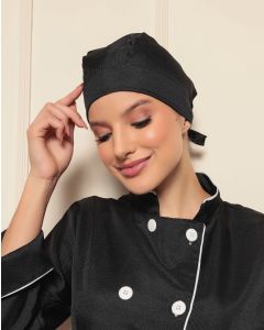 2 Toucas Unissex Chef Bandana Palermo Preta