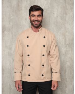 Dolma Chef Masculina Manga Longa Bege Torino