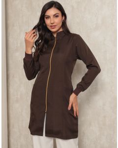 Jaleco Feminino com Zíper Nice Marrom