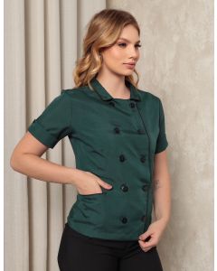 Dolma Chef Feminina Manga Curta Verde Musgo Celine