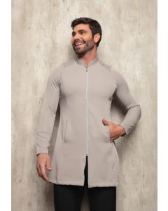 Jaleco Masculino Cinza Gabardine Zíper Ritz