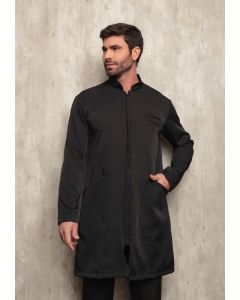 Jaleco Masculino Preto Gabardine Zíper Baltic