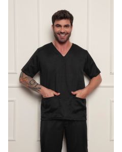 Scrub Conjunto Masculino em Oxford Aston Preto