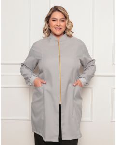 Jaleco Feminino Nice Plus Size Cinza