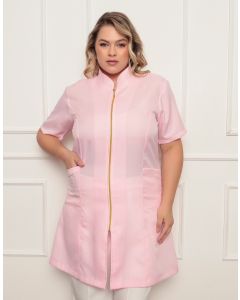 Jaleco Feminino Malta Plus Size Rosa Claro