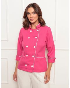 Dolma Chef Feminina Manga 3/4 Ivy Pink