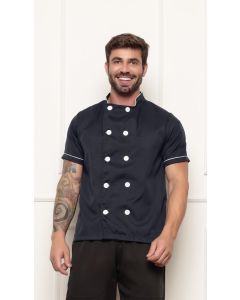 Dolma Chef Masculina Manga Curta Azul Emerald