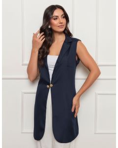Jaleco Colete Feminino Alexandra Azul Marinho