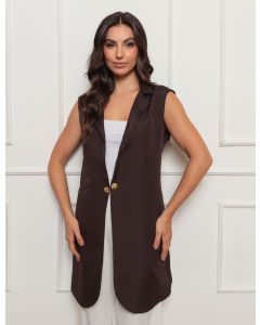 Jaleco Colete Feminino Alexandra Marrom