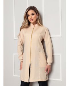 Jaleco Feminino com Zíper Nice Bege