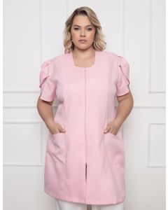 Jaleco Manga Curta Aurora Plus Size Rosa