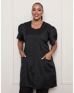Jaleco Manga Curta Aurora Plus Size Preto