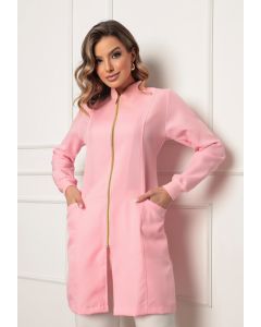 Jaleco Feminino com Zíper Nice Rosa Claro