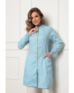 Jaleco Feminino com Zíper Nice Azul Claro