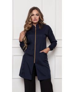 Jaleco Feminino com Zíper Nice Azul Marinho
