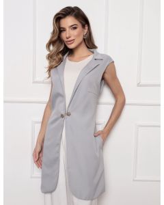 Jaleco Colete Feminino Alexandra Cinza
