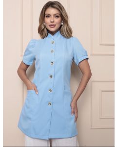 Jaleco Feminino Manga Curta Isabela Azul Claro