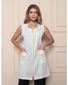 Jaleco Regata em Oxford e Zíper Off White Isabel