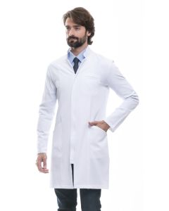 Jaleco Masculino Branco Gabardine Zíper Baltic