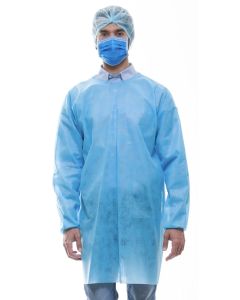 Avental Descartável Azul Claro Manga Longa 40 g com 10 unidades
