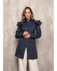 Jaleco Feminino Manga Longa Victoria Azul Marinho