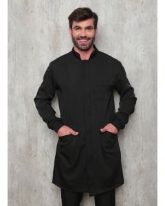 Jaleco Masculino Preto Gola Padre Bilbao